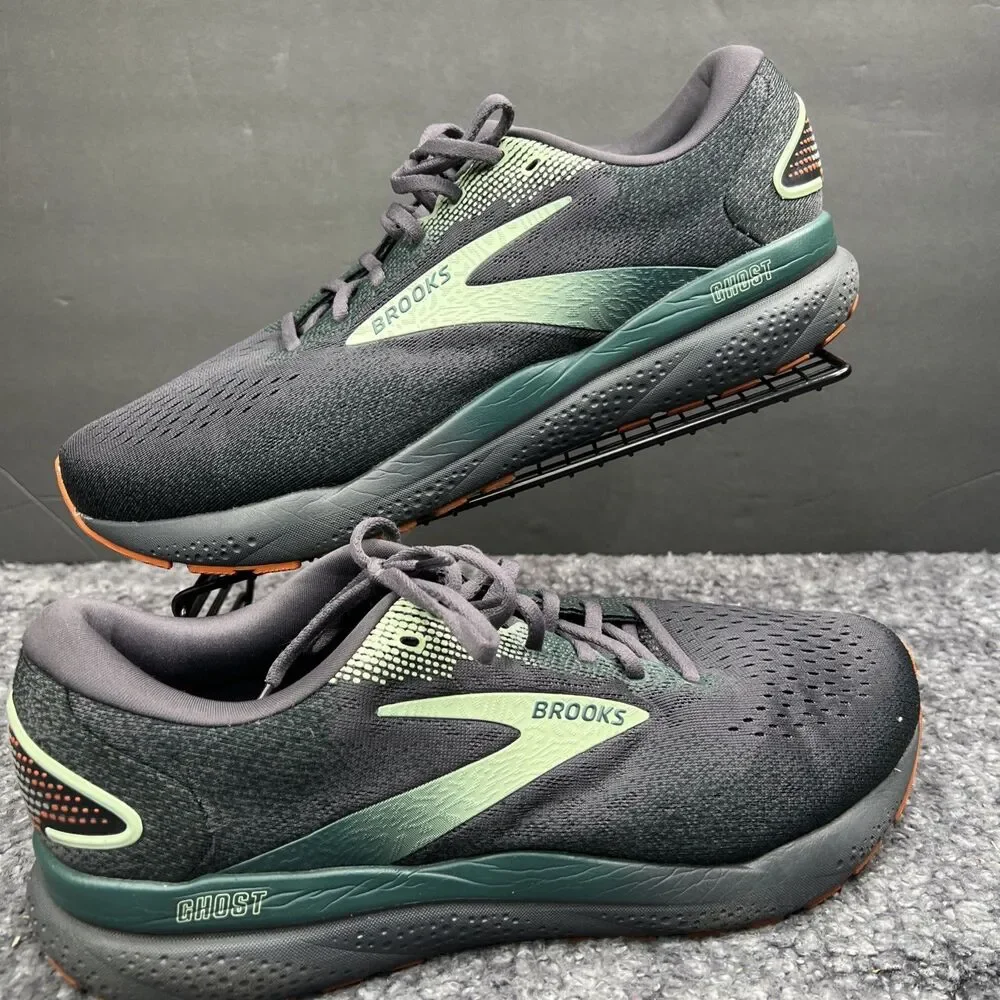 Brooks 110418-038 Men's Ghost 16 Blackened Pearl/June Bug/Green Athletic Size 13